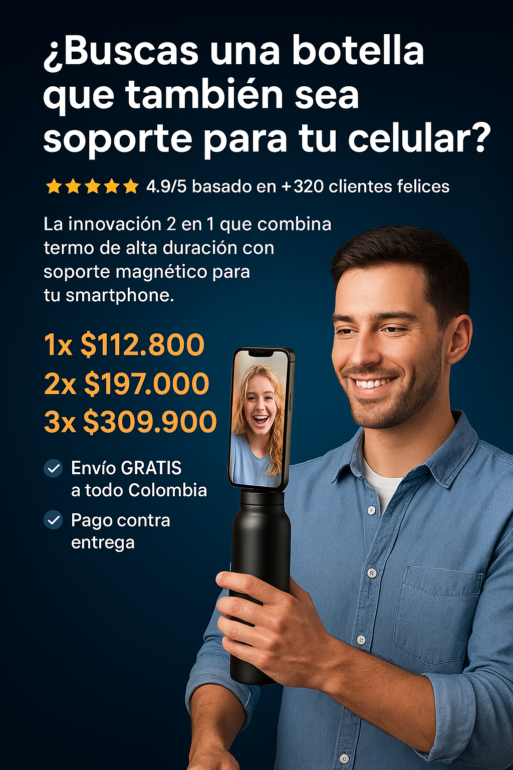 Termo + Soporte Magnético Para Celular